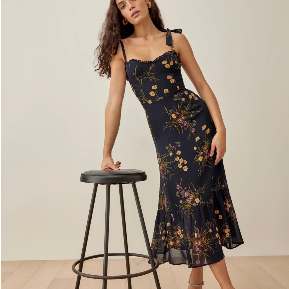 Reformation Nikita Midi Dress in Mademoiselle